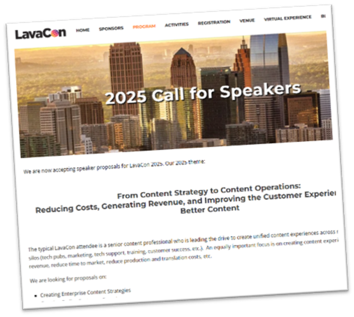 Call for Speakers application example