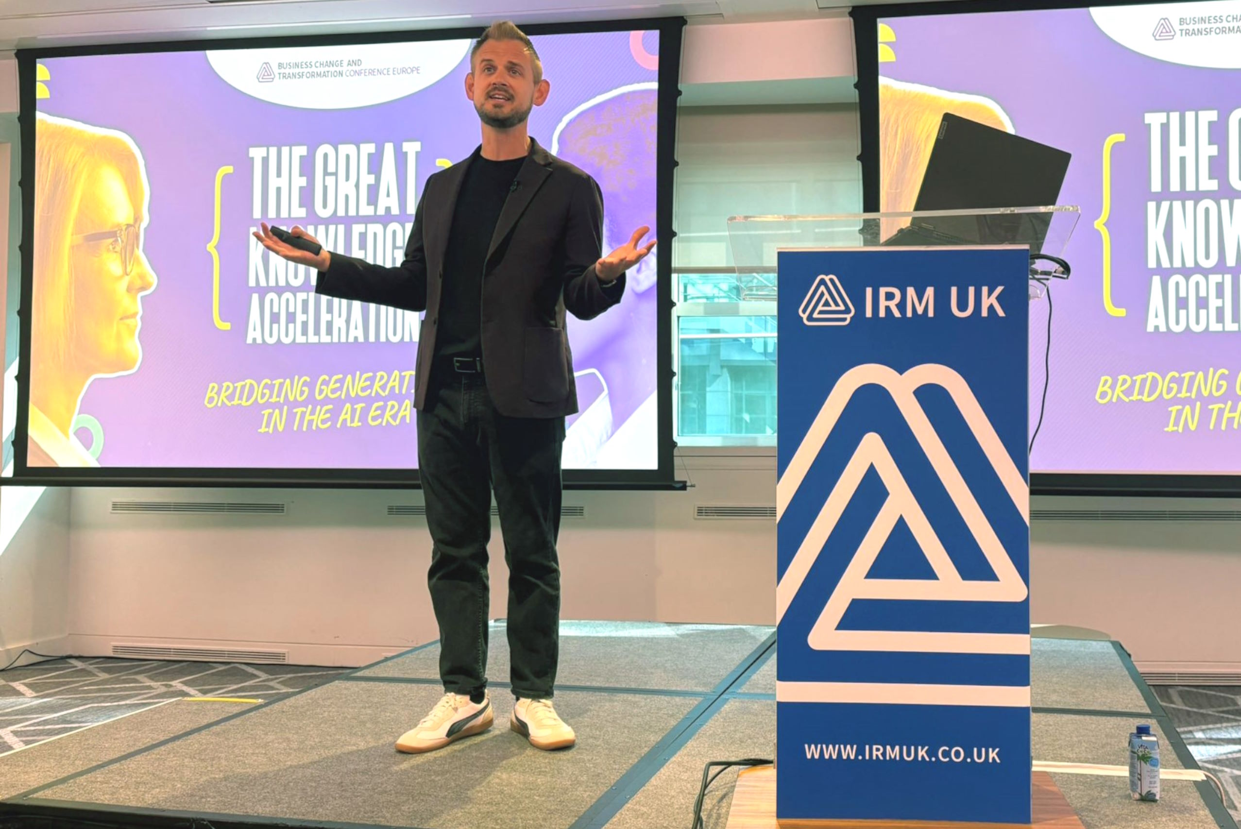 Luke speaking at IRM UK
